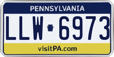 PA license plate LLW6973
