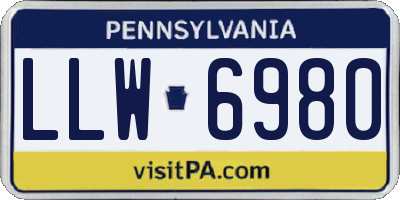PA license plate LLW6980