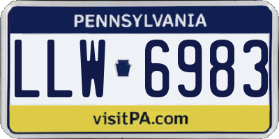 PA license plate LLW6983