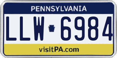 PA license plate LLW6984