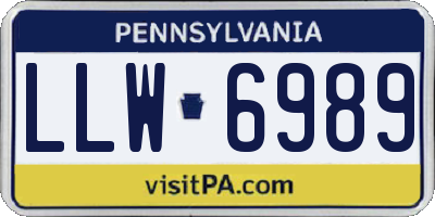 PA license plate LLW6989