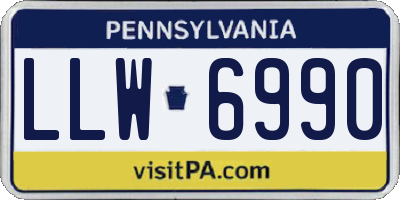 PA license plate LLW6990