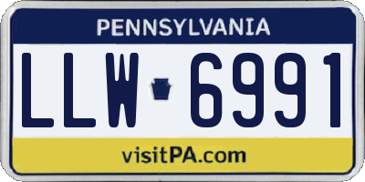 PA license plate LLW6991