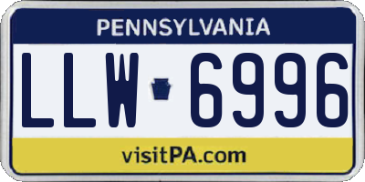 PA license plate LLW6996