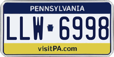 PA license plate LLW6998
