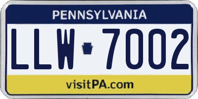 PA license plate LLW7002