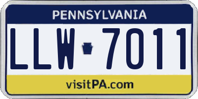 PA license plate LLW7011
