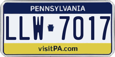 PA license plate LLW7017