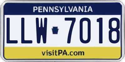 PA license plate LLW7018
