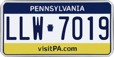 PA license plate LLW7019