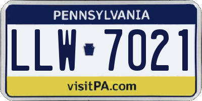 PA license plate LLW7021