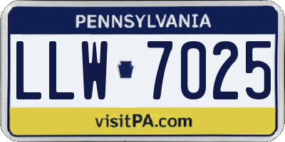 PA license plate LLW7025