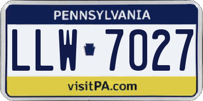 PA license plate LLW7027