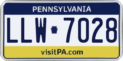 PA license plate LLW7028