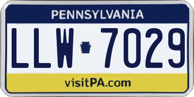 PA license plate LLW7029