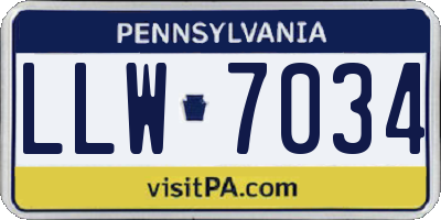 PA license plate LLW7034