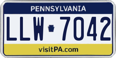 PA license plate LLW7042