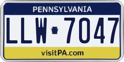 PA license plate LLW7047