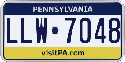 PA license plate LLW7048