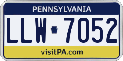 PA license plate LLW7052