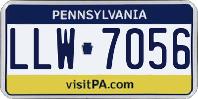 PA license plate LLW7056