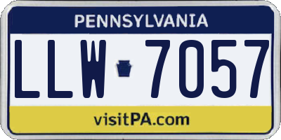 PA license plate LLW7057