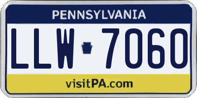 PA license plate LLW7060