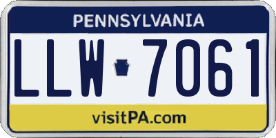 PA license plate LLW7061