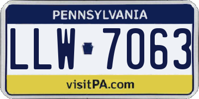 PA license plate LLW7063