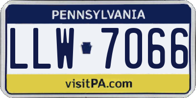 PA license plate LLW7066