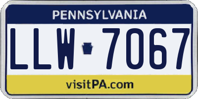 PA license plate LLW7067