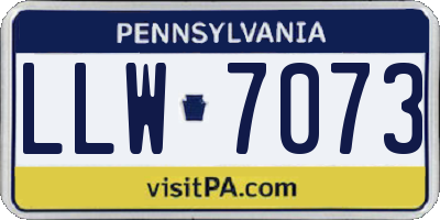 PA license plate LLW7073