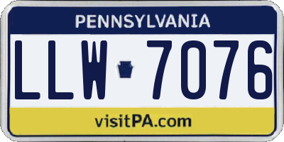 PA license plate LLW7076