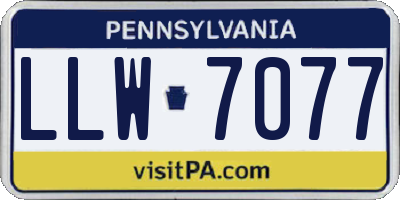 PA license plate LLW7077