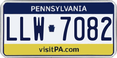 PA license plate LLW7082