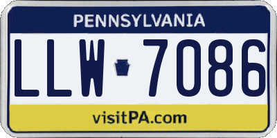 PA license plate LLW7086