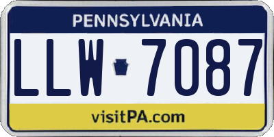 PA license plate LLW7087