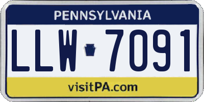 PA license plate LLW7091