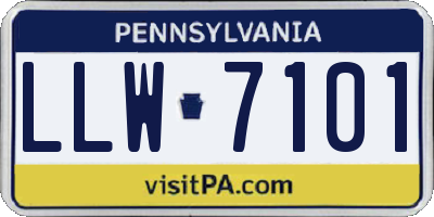 PA license plate LLW7101