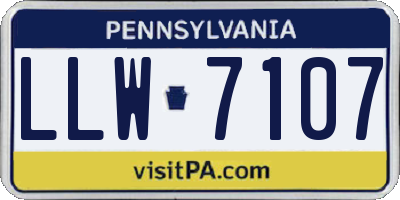 PA license plate LLW7107