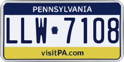 PA license plate LLW7108