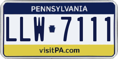 PA license plate LLW7111