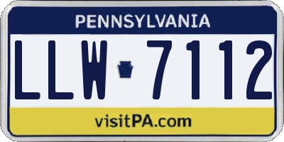 PA license plate LLW7112