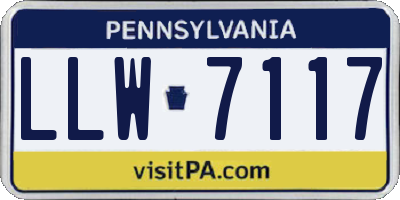 PA license plate LLW7117