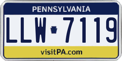 PA license plate LLW7119