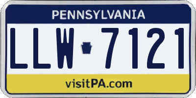 PA license plate LLW7121