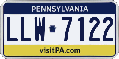 PA license plate LLW7122