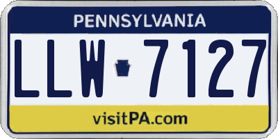 PA license plate LLW7127