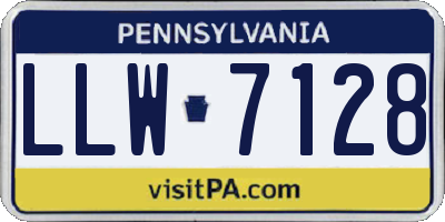 PA license plate LLW7128