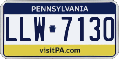PA license plate LLW7130